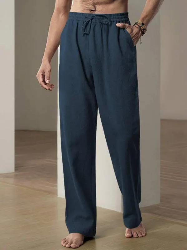 Ultimate Comfort Men's Casual Linen Sports Trousers - Breathable & Loose Fit for Effortless Style - MENLL